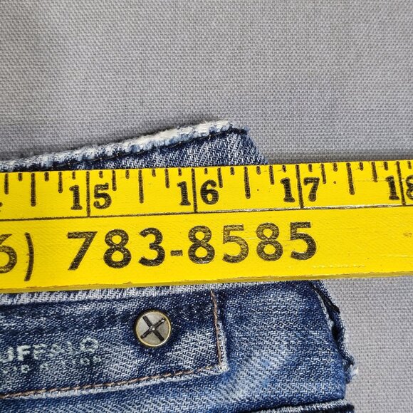 Buffalo jeans Six authentic men's size 31x32 hard washed blue frayed distressed - Picture 12 of 14